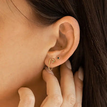 Load image into Gallery viewer, The Land of Salt - Moon Stud Earrings in Gold