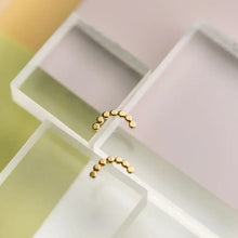 Load image into Gallery viewer, The Land of Salt - Hammered Dot Arch Stud Earrings in Gold
