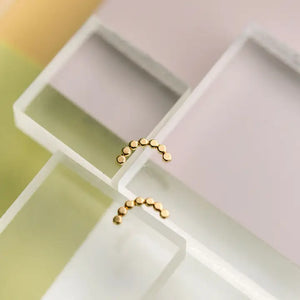 The Land of Salt - Hammered Dot Arch Stud Earrings in Gold