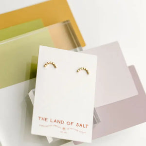 The Land of Salt - Hammered Dot Arch Stud Earrings in Gold