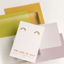 Load image into Gallery viewer, The Land of Salt - Hammered Dot Arch Stud Earrings in Gold
