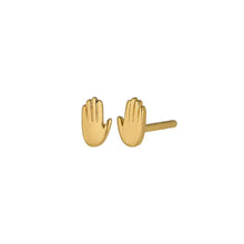 Load image into Gallery viewer, The Land of Salt - Hand Stud Earrings in Gold
