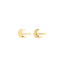 Load image into Gallery viewer, The Land of Salt - Moon Stud Earrings in Gold
