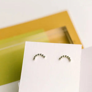 The Land of Salt - Hammered Dot Arch Stud Earrings in Silver