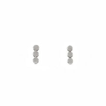 Load image into Gallery viewer, The Land of Salt - Short Dot Bar Stud Earrings in Silver
