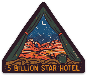 "5 Billion Star Hotel" Sticker By Holls Walck