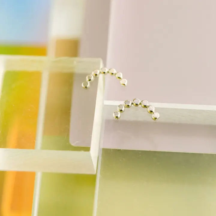 The Land of Salt - Hammered Dot Arch Stud Earrings in Silver