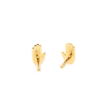 Load image into Gallery viewer, The Land of Salt - Hand Stud Earrings in Gold
