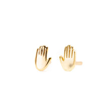 Load image into Gallery viewer, The Land of Salt - Hand Stud Earrings in Gold
