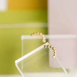 The Land of Salt - Hammered Dot Arch Stud Earrings in Gold